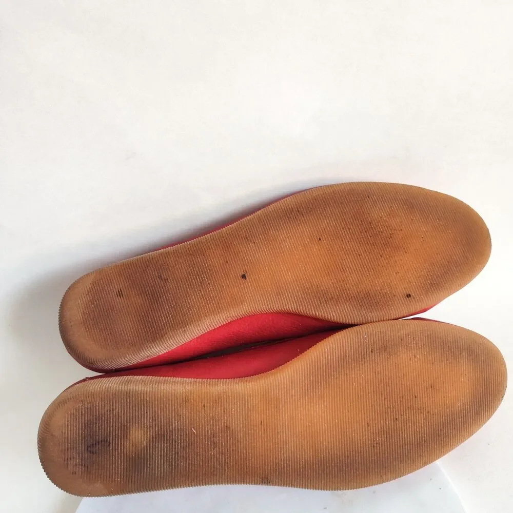 Deer Stag Red Leather Lining Upper Loafers Moccasins‎ Flats 9.5 Rubber Soles Vtg